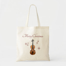 Vrolijk Kerstfeest Musical Snowflakes Viool Tote Bag