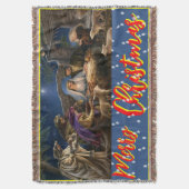 Vrolijk kerstfeest, muur, raam, afbeelding deken (Voorkant Verticaal)