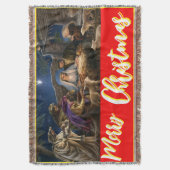 Vrolijk kerstfeest, muur, raam, afbeelding deken (Voorkant Verticaal)