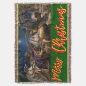 Vrolijk kerstfeest, muur, raam, afbeelding deken (Voorkant Verticaal)