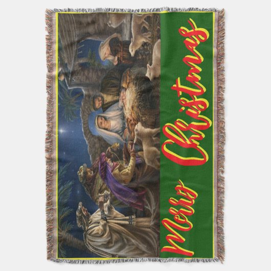 Vrolijk kerstfeest, muur, raam, afbeelding deken (Voorkant Verticaal)