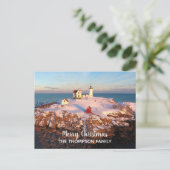Vrolijk kerstfeest Naam Noubble Lighthouse Briefkaart (Staand voorkant)