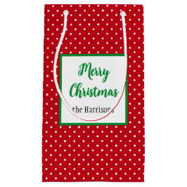 Vrolijk Kerstfeest, Naam, Rood & Wit Zwitserse Sti Klein Cadeauzakje