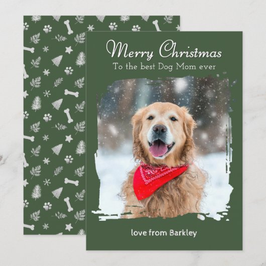 Vrolijk kerstfeest naar de beste hond moeder aange feestdagenkaart (Voorkant / Achterkant)