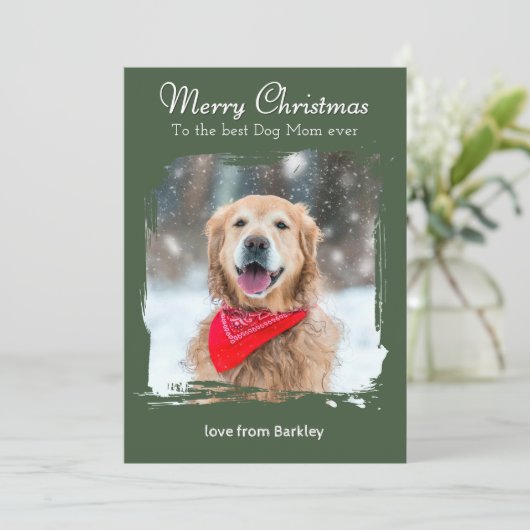 Vrolijk kerstfeest naar de beste hond moeder aange feestdagenkaart (Staand voorkant)
