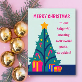 Vrolijk kerstfeest naar kleindochter kaart