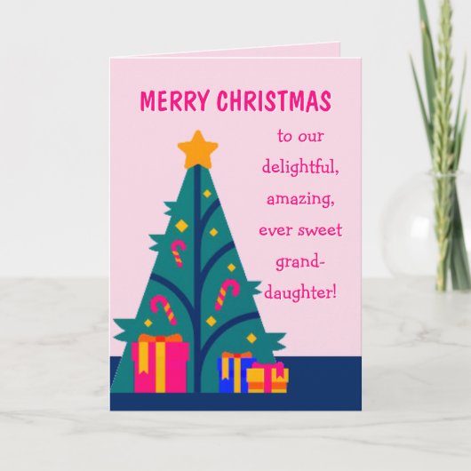 Vrolijk kerstfeest naar kleindochter kaart (Voorkant)