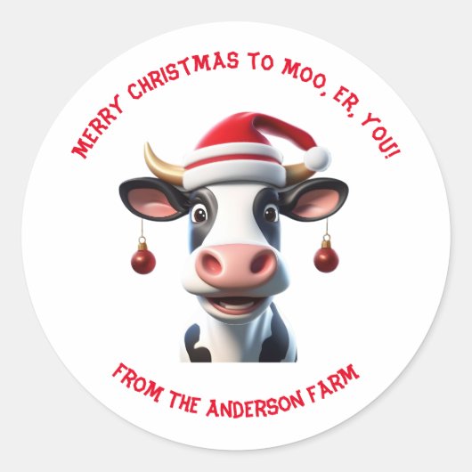 Vrolijk kerstfeest naar Moo Labels (Voorkant)