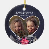 Vrolijk Kerstfeest naar oma hart foto schattig Keramisch Ornament (Voorkant)