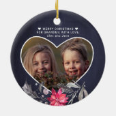 Vrolijk Kerstfeest naar oma hart foto schattig Keramisch Ornament (Achterkant)