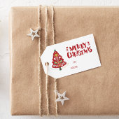 Vrolijk kerstfeest naar/van het Label van de Boom Cadeaulabel