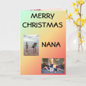 Vrolijk kerstfeest Nana! Kaart (Gele Bloem)