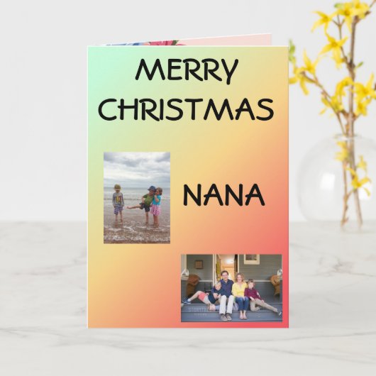 Vrolijk kerstfeest Nana! Kaart (Gele Bloem)