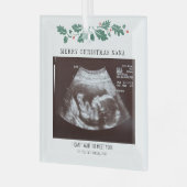 Vrolijk kerstfeest Nana Zwangerschap Ultrasound Fo Glas Ornament (Voorkant links)