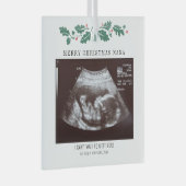 Vrolijk kerstfeest Nana Zwangerschap Ultrasound Fo Glas Ornament (Voorkant Rechts)