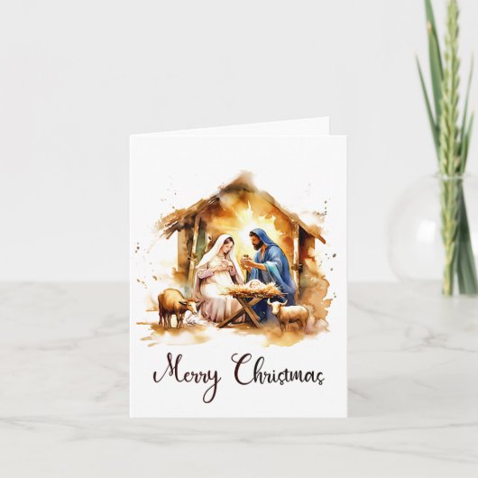 Vrolijk kerstfeest Nativiteit Feestdagen Kaart (Voorkant)