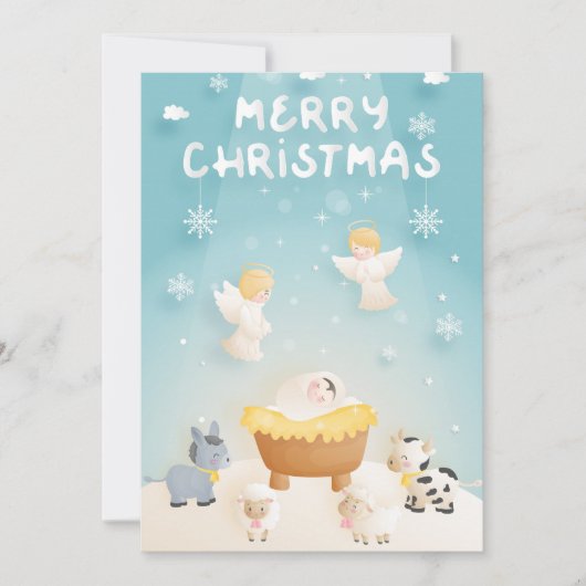 Vrolijk kerstfeest Nativiteit Feestdagenkaart (Voorkant)