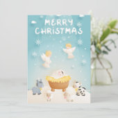Vrolijk kerstfeest Nativiteit Feestdagenkaart (Staand voorkant)