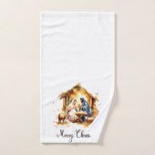 Vrolijk kerstfeest Nativiteit Handdoek (Handdoek)