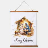 Vrolijk kerstfeest Nativiteit Hangend Wandkleed (Voorkant)