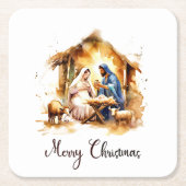 Vrolijk kerstfeest Nativiteit Kartonnen Onderzetters (Voorkant)