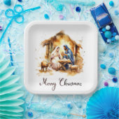 Vrolijk kerstfeest Nativiteit Papieren Bordje (Feest)