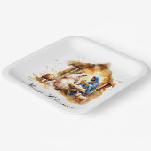 Vrolijk kerstfeest Nativiteit Papieren Bordje (Gebogen)