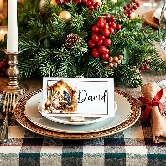 Vrolijk kerstfeest Nativiteit Plaatskaartje