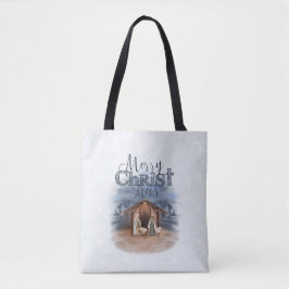 Vrolijk kerstfeest Nativiteit Tote Bag