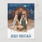 Vrolijk kerstfeest. Nativiteitsschildering Feestdagenkaart (Voorkant)