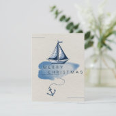 Vrolijk kerstfeest nautische vakantie Kaart (Staand voorkant)