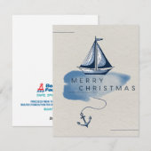 Vrolijk kerstfeest nautische vakantie Kaart (Voorkant / Achterkant)