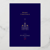 Vrolijk Kerstfeest Navy & Goud Stijlvol Folie Feestdagenkaart (Voorkant)