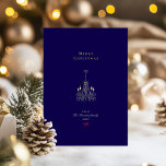 Vrolijk Kerstfeest Navy & Goud Stijlvol Folie Feestdagenkaart<br><div class="desc">Perfect om te delen met vrienden,  familie en collega's,  het elegante ontwerp en het moderne kleurenpalet maken het ideaal voor diegenen die een chique en verfijnde stijl waarderen. Voeg een onvergetelijke,  feestelijke touch toe aan uw seizoenswensen met deze tijdloze vakantiepas!</div>