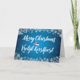Vrolijk kerstfeest Nederlandse tweetalige Kaart