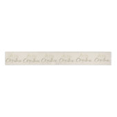 Vrolijk kerstfeest Neutrale Ivory Pastel Sepia Gol Grosgrain Lint (Voorkant)