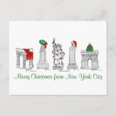Vrolijk kerstfeest New York City NYC Xmas Pen en I Feestdagenkaart (Voorkant)
