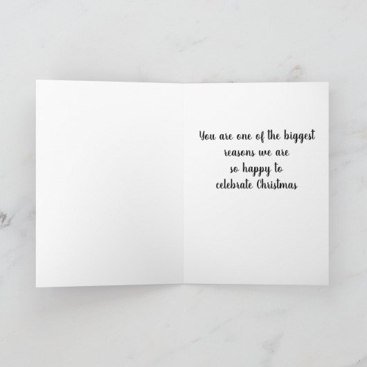 VROLIJK KERSTFEEST **NICHTJE** FEESTDAGEN KAART (Binnen)