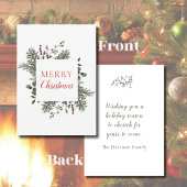 Vrolijk kerstfeest niet-foto Waterverf groen Feestdagenkaart