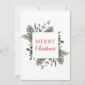 Vrolijk kerstfeest niet-foto Waterverf groen Feestdagenkaart (Voorkant)