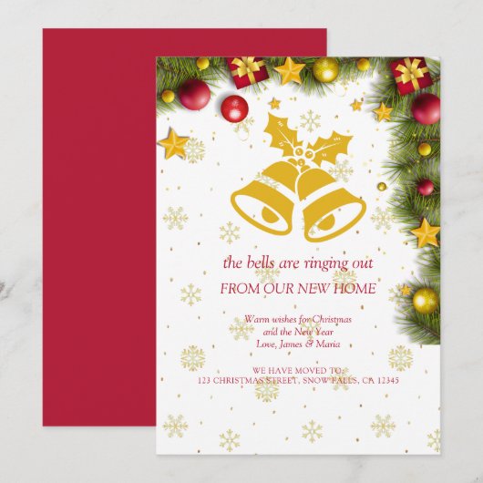 Vrolijk Kerstfeest Nieuw Huis Verhuizen Aankondiging (Voorkant / Achterkant)