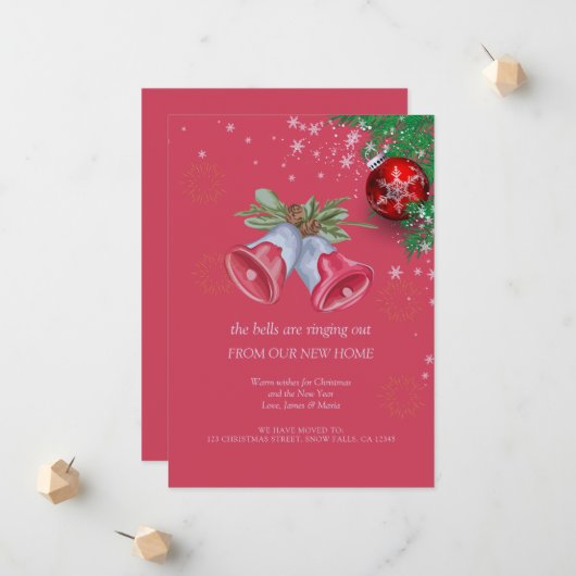 Vrolijk Kerstfeest Nieuw Huis Verhuizen Aankondiging (Voorkant / Achterkant in situ)