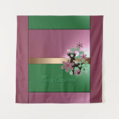 Vrolijk kerstfeest! , nieuw jaar, kerstherten, sne wandkleed (Voorkant)