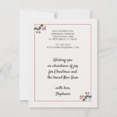 Vrolijk kerstfeest Nieuw startpunt Floral Folk Art Aankondiging (Achterkant)