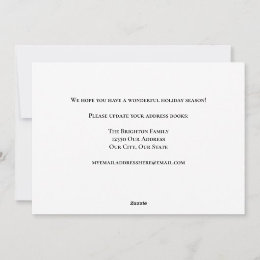 Vrolijk kerstfeest Nieuw thuisadres Gingerbrood Feestdagenkaart (Achterkant)