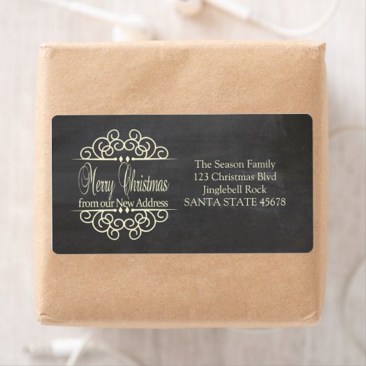 Vrolijk kerstfeest Nieuw vakantielabel Etiket (Insitu)