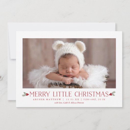 Vrolijk kerstfeest nieuwe baby feestdagenkaart (Voorkant)