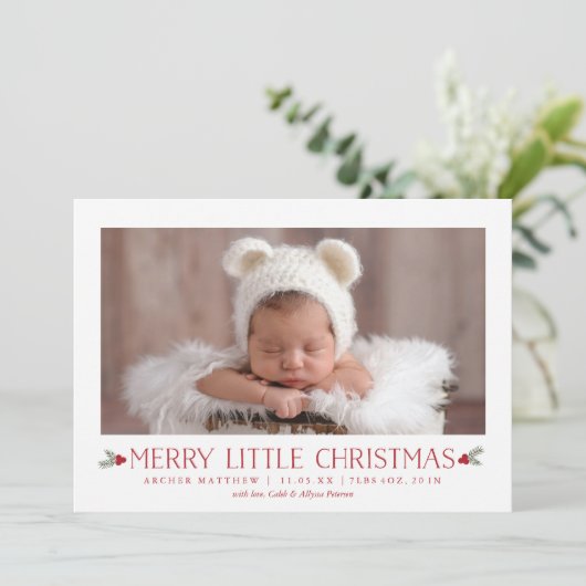 Vrolijk kerstfeest nieuwe baby feestdagenkaart (Staand voorkant)