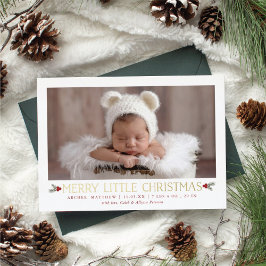 Vrolijk kerstfeest Nieuwe Baby Folie Holiday Kaart