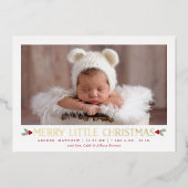 Vrolijk kerstfeest Nieuwe Baby Folie Holiday Kaart (Voorkant)